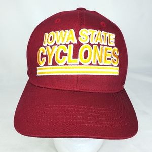 Iowa State Cyclones Hat NCAA Snapback Ball Cap College Red Maroon Embroidered.